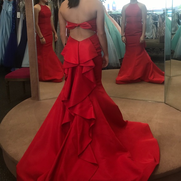 Red Sherri Hill Prom Dress - Picture 2 of 4